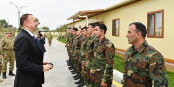 Ilham Aliyev visited military unit in Tartar district