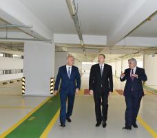 Ilham Aliyev attended the opening of multi-storey car park