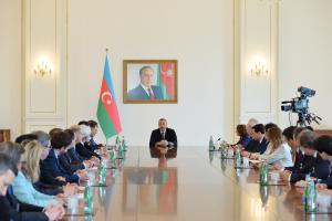 Ilham Aliyev received delegation of Movement of the Enterprises of France