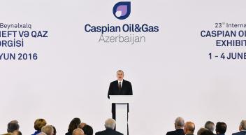 Speech by Ilham Aliyev at the opening of Caspian Oil & Gas exhibition 2016