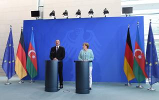 Ilham Aliyev and Chancellor of the Federal Republic of Germany Angela Merkel gave a press conference