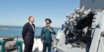 Ilham Aliyev reviewed new second degree border guard ship of Coast Guard of State Border Service