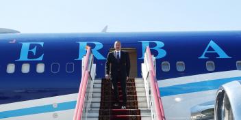 Ilham Aliyev arrived in Russia for a working visit