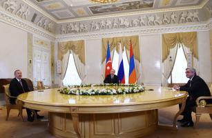 Joint meeting of presidents of Azerbaijan, Russia and Armenia was held in St. Petersburg