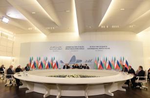 Azerbaijani, Iranian and Russian presidents hold trilateral meeting