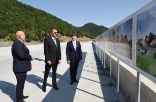 Ilham Aliyev viewed tourism and sport infrastructure projects underway in Qabala