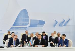 Closing speech by Ilham Aliyev at the trilateral meeting of Azerbaijani, Iranian and Russian presidents