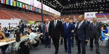 Ilham Aliyev attended the opening of the first round of 42nd Chess Olympiad