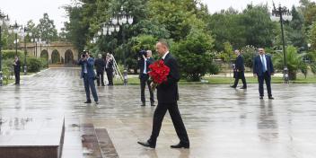 Ilham Aliyev arrived in Masalli district for a visit