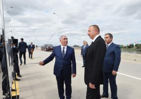 Ilham Aliyev inaugurated new bridge in Salyan