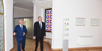 Ilham Aliyev has today attended the opening ceremony of a new building of the Marriage Ceremony House as part of his visit to Khachmaz