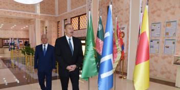 Ilham Aliyev viewed Flag Square and Flag Museum in Khachmaz