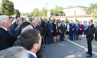 Speech by Ilham Aliyev at the ceremony of launching a newly reconstructed water supply and sewerage system in the city of Qusar