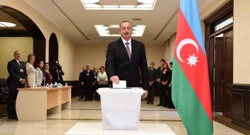 Ilham Aliyev voted at polling station No.6