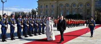 Official welcoming ceremony was held for Pope Francis