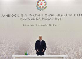 Opening speech by Ilham Aliyev at the conference on development of cotton-growing in Azerbaijan