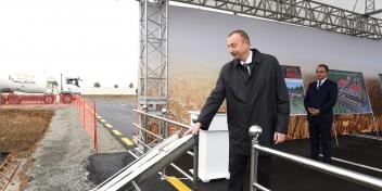 Ilham Aliyev laid foundation of granary of Aghstafa grain processing and flour products plant