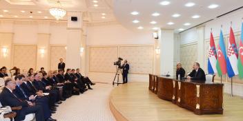 Presidents of Azerbaijan and Croatia made press statements