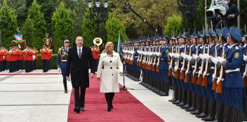 Official welcoming ceremony was held for Croatian President Kolinda Grabar-Kitarovic