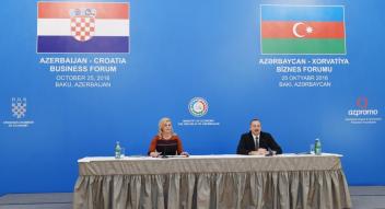 Speech by Ilham Aliyev at the Azerbaijani-Croatian business forum