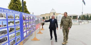 Ilham Aliyev arrived in Fuzuli district for visit