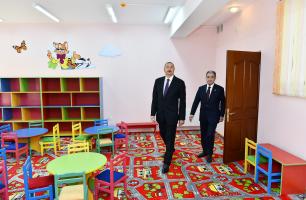 Ilham Aliyev attended opening of orphanage-kindergarten in Beylagan