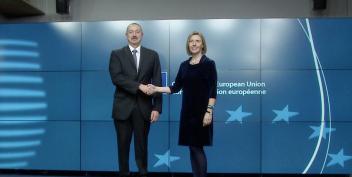 Ilham Aliyev, EU High Representative, Vice-President of European Commission Federica Mogherini have working breakfast