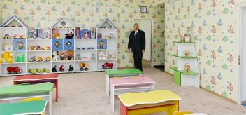 Ilham Aliyev attended opening of orphanage-kindergarten in Saatli