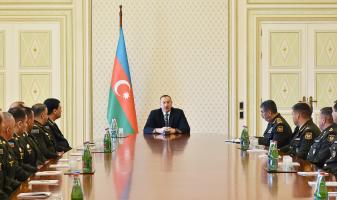 Speech by Ilham Aliyev at the meeting with group of servicemen on anniversary of April victories of Azerbaijani army