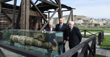 Ilham Aliyev viewed world`s first industrially drilled oil well in Bibiheybat after reconstruction