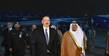 Ilham Aliyev arrived in Saudi Arabia for visit