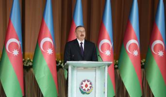 Speech by Ilham Aliyev at official reception on the occasion of Azerbaijan's Republic Day