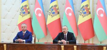 Presidents of Azerbaijan and Moldova made press statements