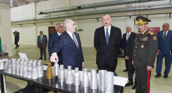 Ilham Aliyev inaugurated rocket-propelled grenade launcher ammunition plant in Shirvan