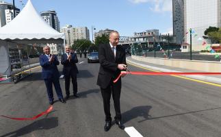 Ilham Aliyev opened new road in Baku