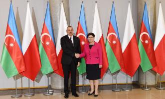 Ilham Aliyev met with Polish Prime Minister in Warsaw