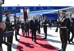 Ilham Aliyev arrived in Latvia for official visit