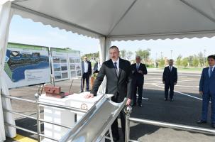 Ilham Aliyev laid foundation of fish hatcheries in Pirallahi district