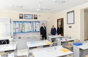 Ilham Aliyev viewed conditions created at new block of secondary school No 257 in Baku