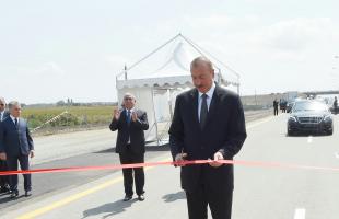 Ilham Aliyev opens Masalli-Jalilabad road after reconstruction