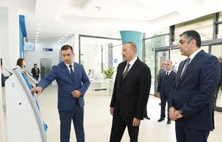 Ilham Aliyev viewed newly-reconstructed administrative and technological building of Jalilabad Telecommunications Network