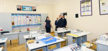 Ilham Aliyev viewed conditions created at school-lyceum No 62 in Nizami district after major overhaul