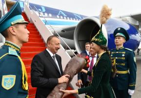 Ilham Aliyev arrived in Kazakshtan for working visit