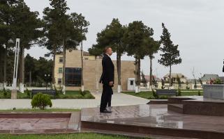 Ilham Aliyev arrived in Neftchala district for visit