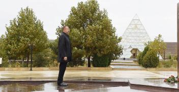 Ilham Aliyev arrived in Gobustan district for visit