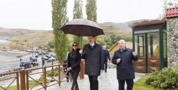 Ilham Aliyev viewed works done in Damirchi village in Shamakhi