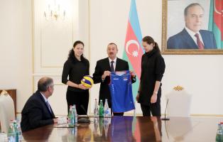 Ilham Aliyev received Azerbaijani national women`s volleyball team