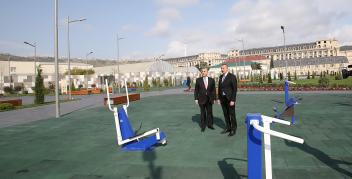 Ilham Aliyev viewed newly-built sports and recreation park in Baku