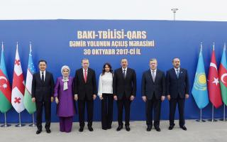 Ilham Aliyev attended the opening ceremony of Baku-Tbilisi-Kars railway