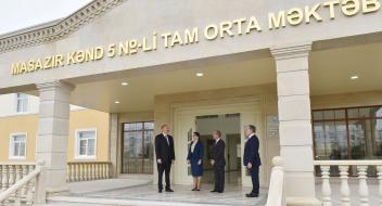 Ilham Aliyev inaugurated newly built secondary school No 5 in Masazir